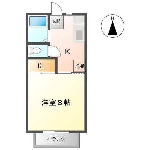 拡大写真:ハイム・シャブリエ C 1階102の間取り