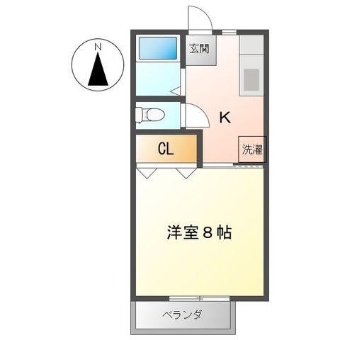 拡大写真:ハイム・シャブリエ F 2階204の間取り