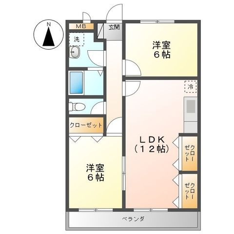拡大写真:サニーヒルオオツキ 3階301の間取り