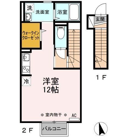 拡大写真:サンモール 2階201の間取り