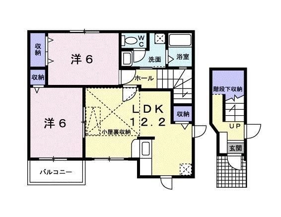 拡大写真:ルミエールA 2階202の間取り