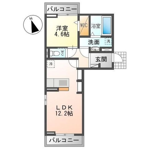 拡大写真:セレスティア野田Ⅱ 2階206の間取り