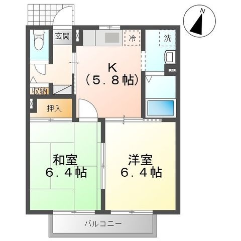 拡大写真:プレーンウォーク B 1階101の間取り
