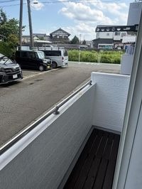 東向きのベランダ
