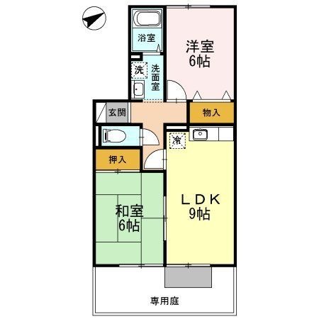 拡大写真:諫早市多良見町木床 1階102の間取り