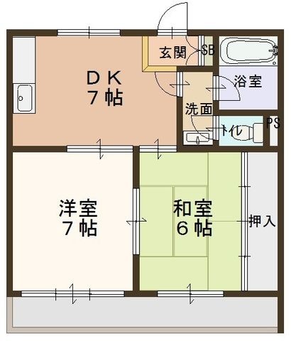 拡大写真:神戸市東灘区魚崎北町7丁目 3階3Bの間取り