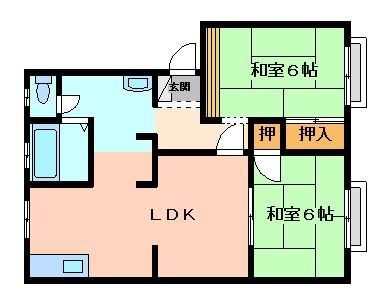拡大写真：エスキーナ芦屋 2階201の間取り