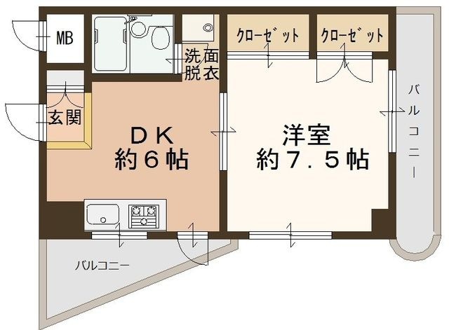 拡大写真:芦屋市大原町 3階301の間取り