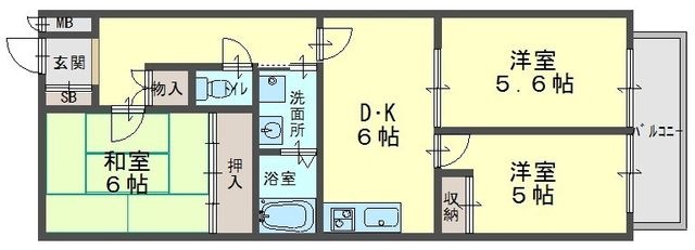 拡大写真:ロヴィーネ打出小槌 1階103の間取り