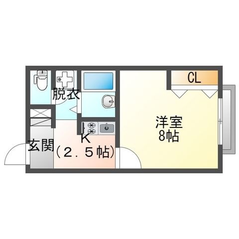 拡大写真:津山市沼 2階206の間取り