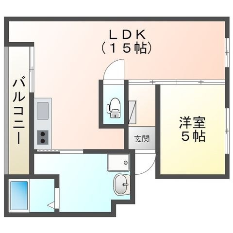 拡大写真:リルームス三重町Ⅱ 2階2の間取り