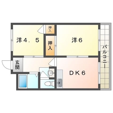 拡大写真:まるきハイツ清水町 2階202の間取り