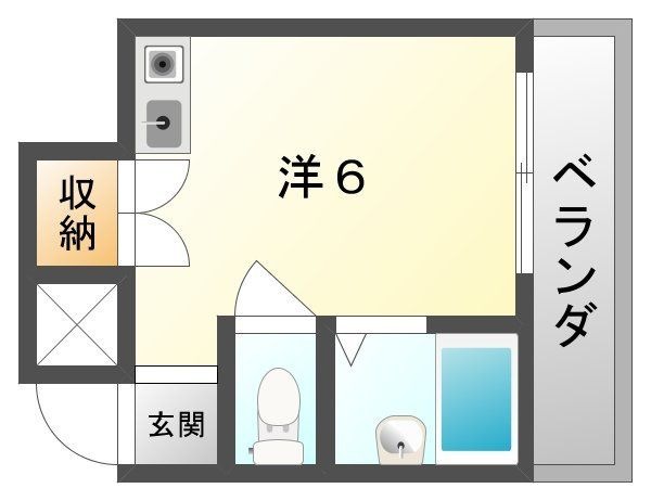拡大写真:ペントハウス21 4階403の間取り