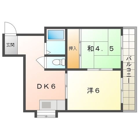 拡大写真:マンション有紀 3階302の間取り
