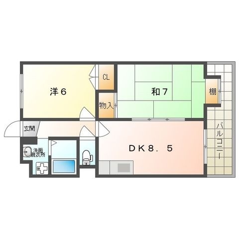 拡大写真:ブランドールMⅢ 4階414の間取り