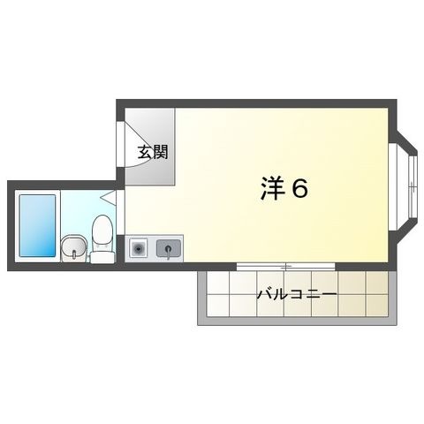 拡大写真:本町ハイツ 2階201の間取り