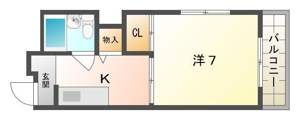 拡大写真:コーポラス野里 5階501の間取り