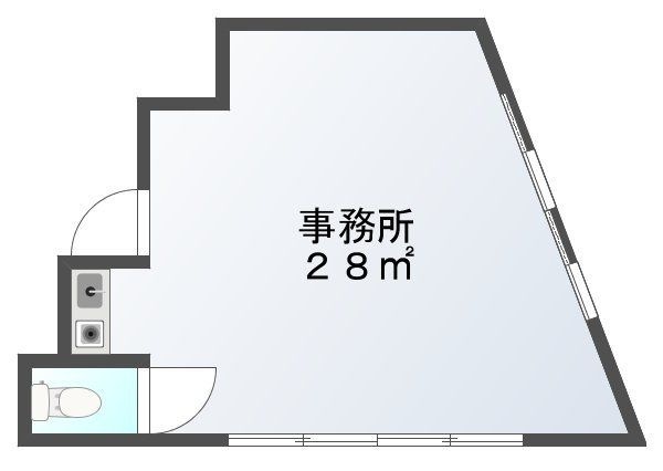 拡大写真:EAST BLDG 2階202の間取り