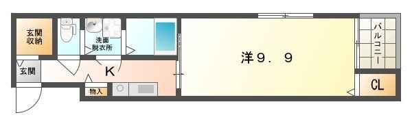 拡大写真:アプリコット野里 3階301の間取り