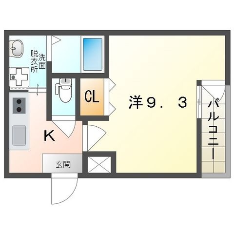 拡大写真:フジパレス松下町Ⅱ番館 3階303の間取り