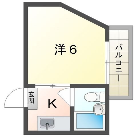 拡大写真:四條畷市南野4丁目 3階302の間取り