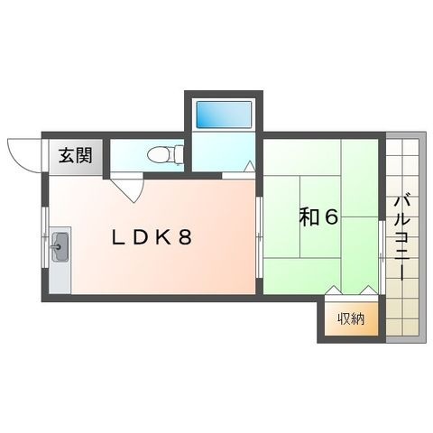 拡大写真:門真市上野口町 2階202の間取り