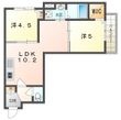 ピレーネ北条Ⅴの間取図