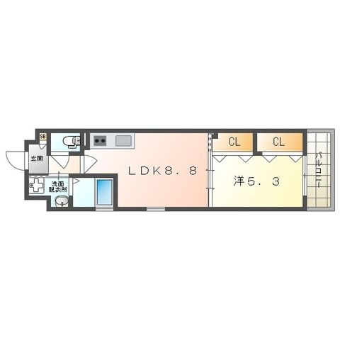 拡大写真:摂津市一津屋1丁目 1階102の間取り