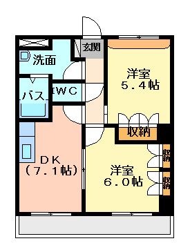 拡大写真：グランドール南ヶ丘 1階101の間取り