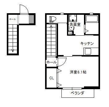 拡大写真:伊万里市新天町 2階205の間取り