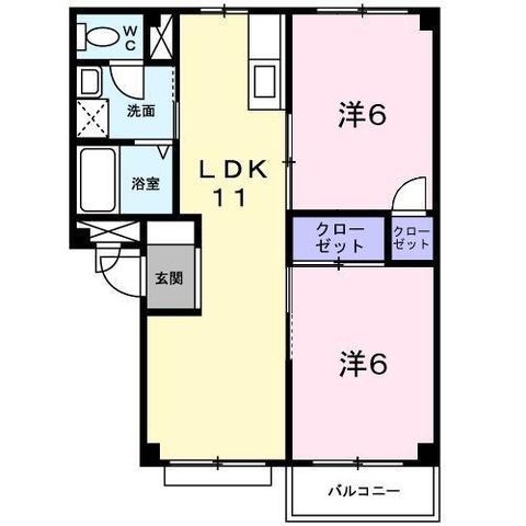 拡大写真:パロス壱番館 2階202の間取り