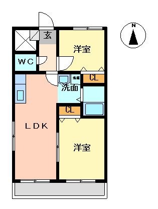 拡大写真：館林市日向町 1階106の間取り
