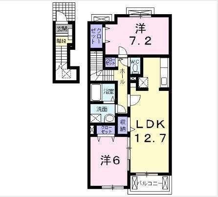 拡大写真:Navel Avenue 2階202の間取り