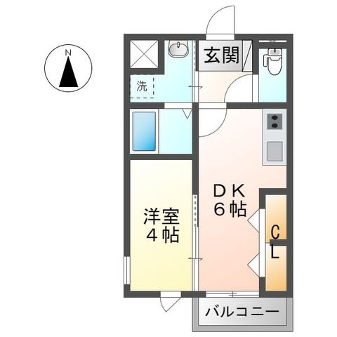 拡大写真：Glycine Court長束 2階203の間取り