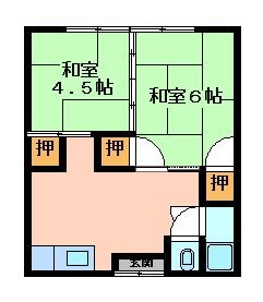拡大写真：笠岡市入江 2階7の間取り