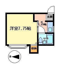 拡大写真：ハイツたちばな 2階206の間取り