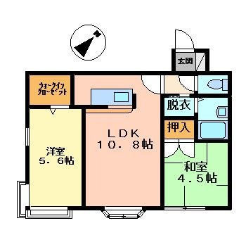 拡大写真：エルビス 2階207の間取り