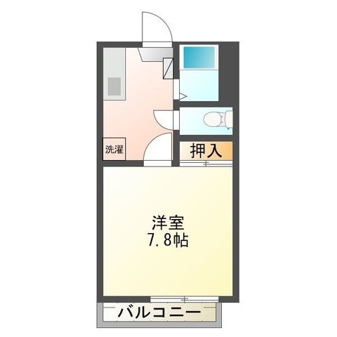 拡大写真：コーポファミール 1階105の間取り