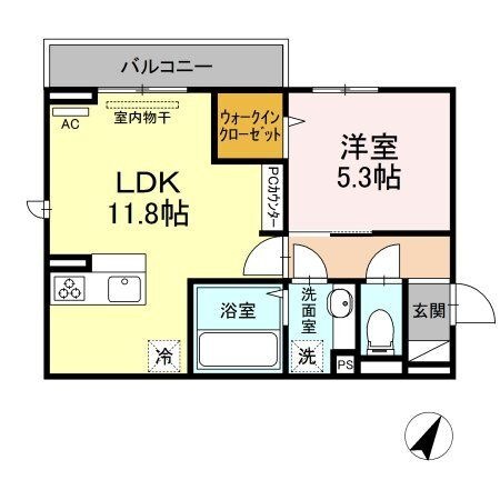 拡大写真:D-room寺家駅前A 1階108の間取り