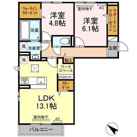 拡大写真:東広島市八本松東6丁目 1階103の間取り