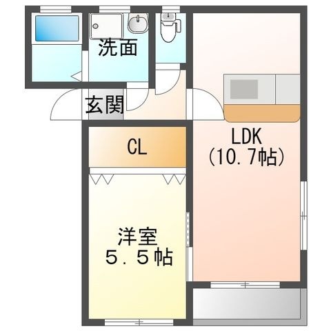拡大写真:どっと込む新白河 1階A102の間取り