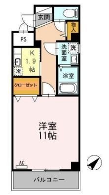 拡大写真:T・Y MOTOYA(ティーワイモトヤ) 4階401の間取り