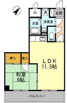 拡大写真:T・Y MOTOYA(ティーワイモトヤ) 4階403の間取り