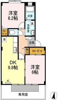 拡大写真:フォブール十三軒屋 1階102の間取り