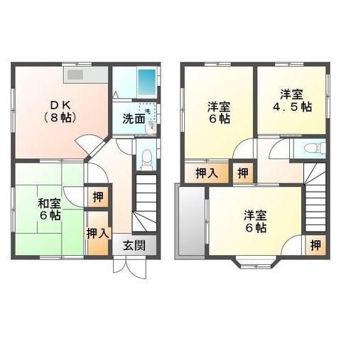 拡大写真:あけぼの住宅Ⅱ A-3の間取り
