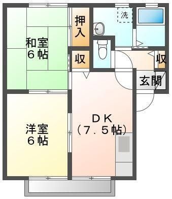 拡大写真:パレス曙 C棟 1階101の間取り