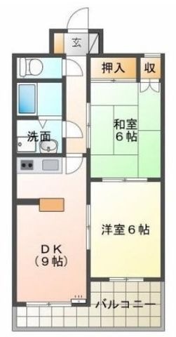 拡大写真:エーデルハイムK 1階105の間取り