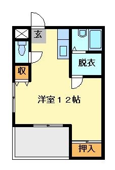 拡大写真：バグースⅡ 5階501の間取り