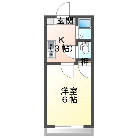 拡大写真:メゾンサンウイング 6階603の間取り