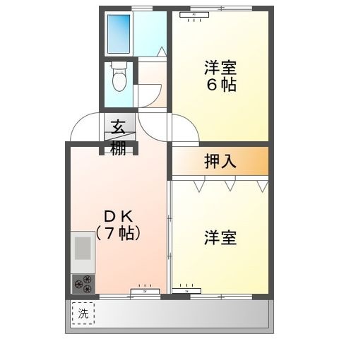 拡大写真:草戸セントラルハイツ旧館 4階405の間取り